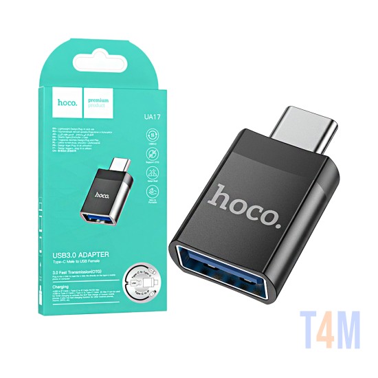 Adaptador Hoco UA17 OTG para Type-c para USB 3.0 Preto